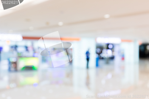 Image of Defocused bokeh blur background in shpping mall