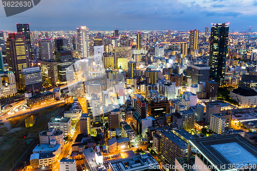 Image of Skyline of Osaka City at night
