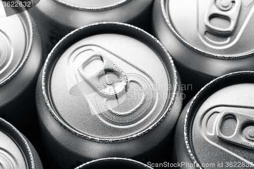 Image of Fresh cold cans of soft drink