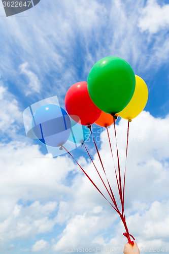 Image of Colorful balloons in the blue sky