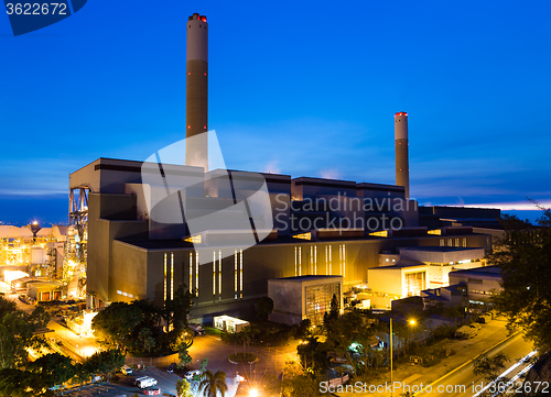 Image of Power plant at night