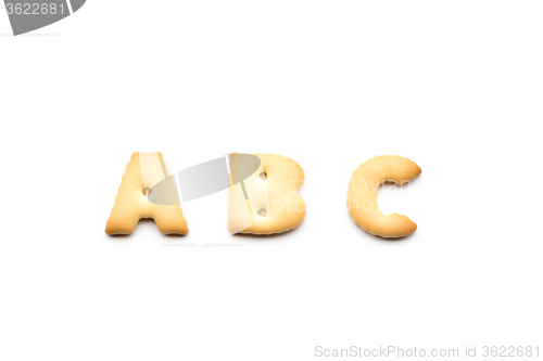 Image of Letter ABC cookie isolated on white background 