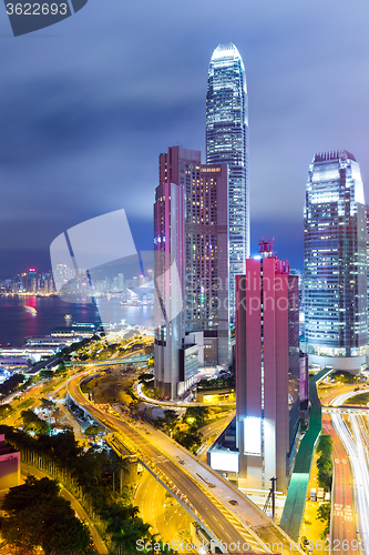 Image of Hong Kong skyline at night 