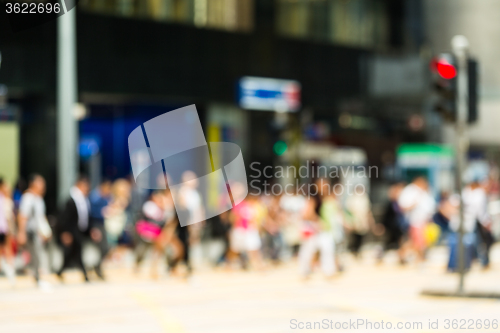 Image of Crosswalk and pedestrian at street in hong kong