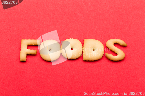 Image of Foods cookie over the red background