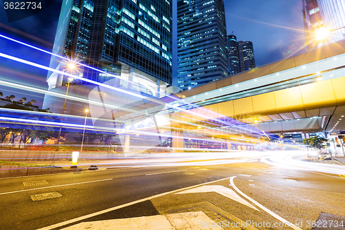 Image of Traffic city night at hongkong