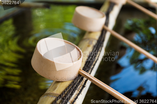 Image of Traditional bamboo water scoop