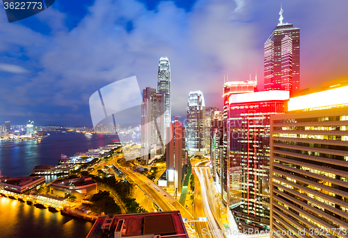 Image of Office building in Hong Kong at night