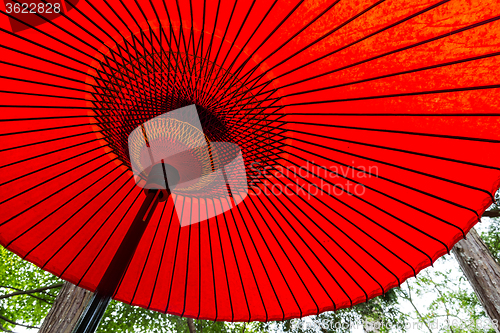 Image of Traditional japanese red umbrella