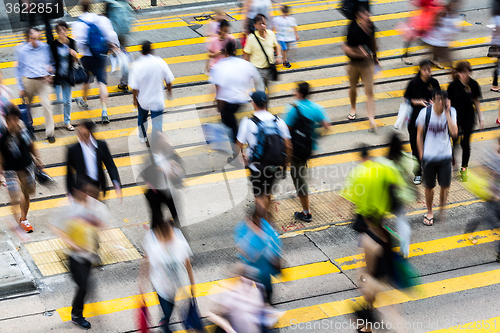 Image of Busy Crossing Street in Hong Kong