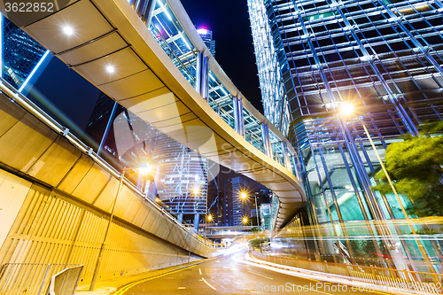 Image of Traffic in Hong Kong at night