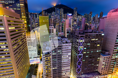 Image of Hong kong office building at night