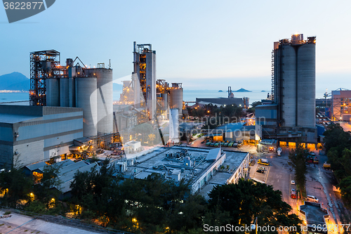 Image of Cement Plant and power sation in sunset