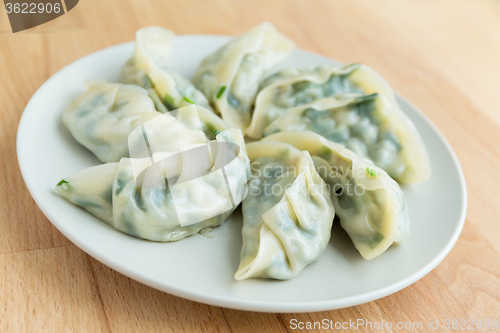 Image of Chinese dumpling on the plate