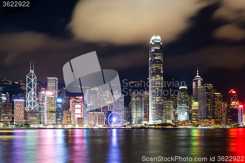 Image of Hong Kong night view of skyline