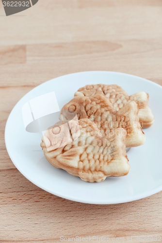 Image of Taiyaki of japanese traditional baked sweets on the table