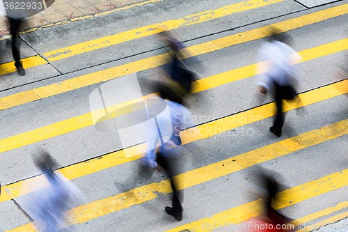 Image of Busy Crossing Street in Hong Kong, China