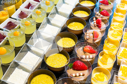 Image of Different dessert in shop