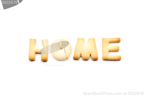 Image of Word home cookie isolated on white background 