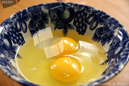 Image of Two raw eggs