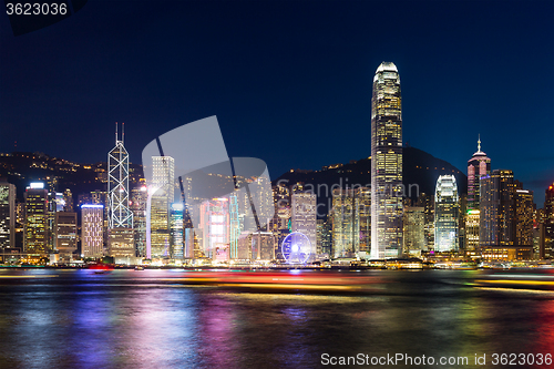 Image of Hong Kong, Victoria Harbor at night