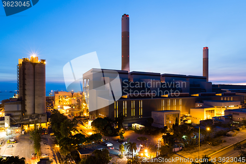 Image of Cement Plant at night