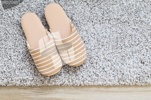 Image of Slipper on carpet