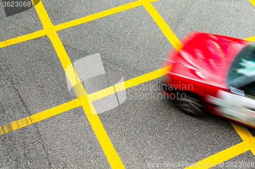 Image of Motion blurred taxi in Hong Kong