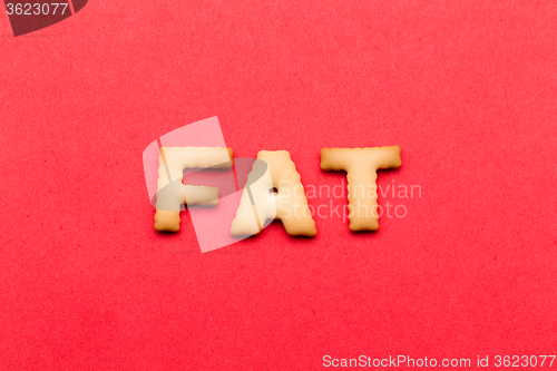 Image of Fat cookies over the red background