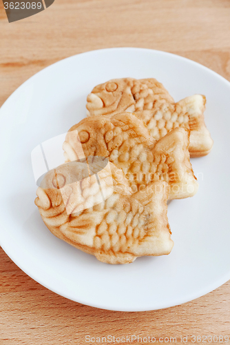 Image of japanese fish shape cake, taiyaki