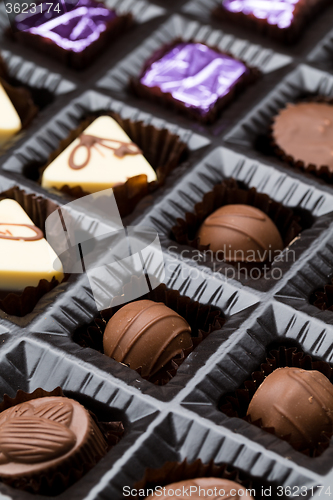 Image of Close up shot of chocolates box