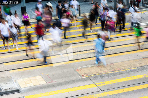 Image of People movement on crossing street