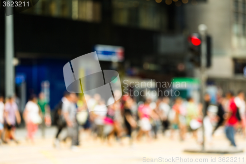 Image of Busy Crossing Street in Hong Kong