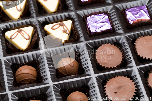 Image of Group of delicious chocolate pralines
