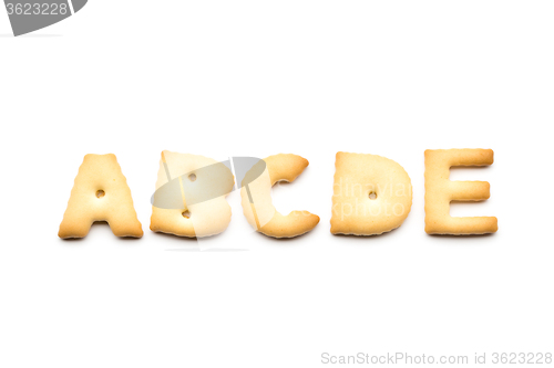 Image of Letter ABCDE cookie isolated on white background 