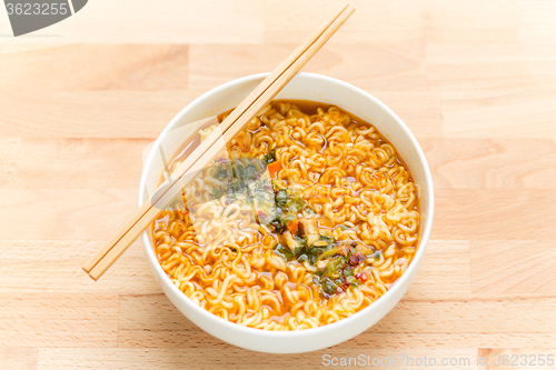 Image of Instant Noodles with chopstick