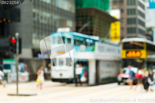 Image of Unfocused view of the busy road
