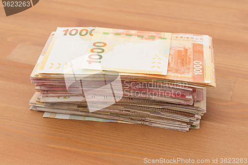 Image of Pile of Hong Kong dollar