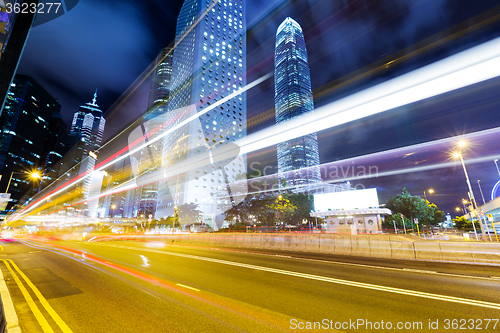 Image of Hong Kong busy traffic at night