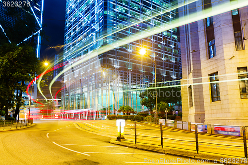 Image of Hong Kong financial district with busy traffic