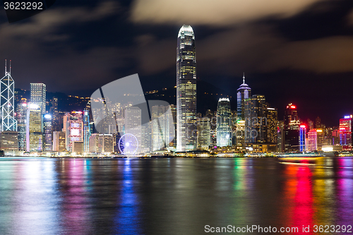 Image of Hong Kong Harbor at night 