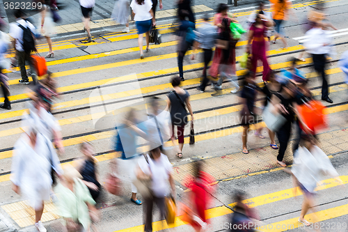 Image of Busy pedestrian crossing at Hong Kong