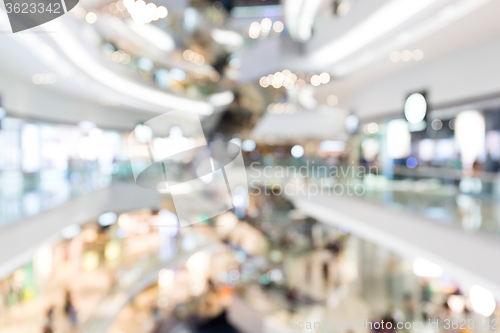 Image of Blurred image of shopping mall and people
