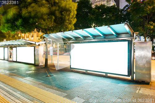 Image of Blank billboard at night