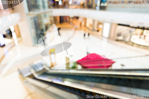 Image of Blur escalator with bokeh for background