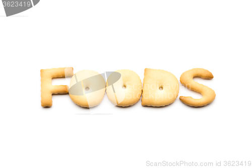 Image of Word foods biscuit isolated on white background 