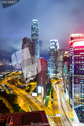 Image of Hong Kong city at night