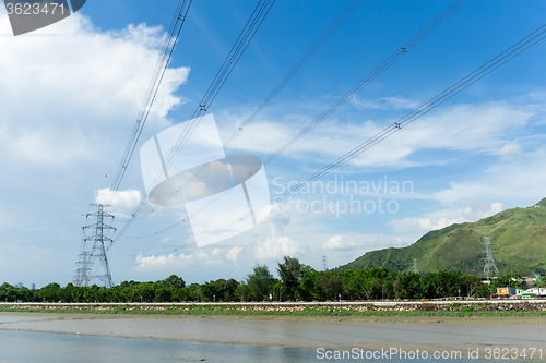 Image of Electricity power transmission tower