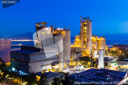 Image of Cement Plant and power complex at evening