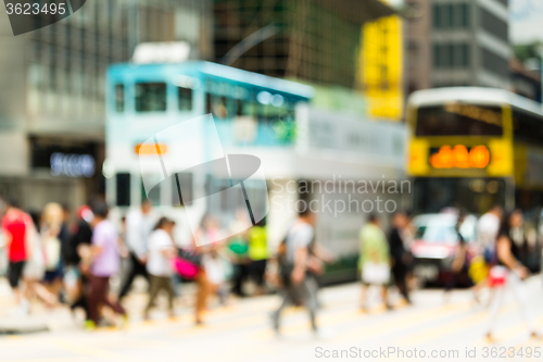 Image of Blur background people crossing the road